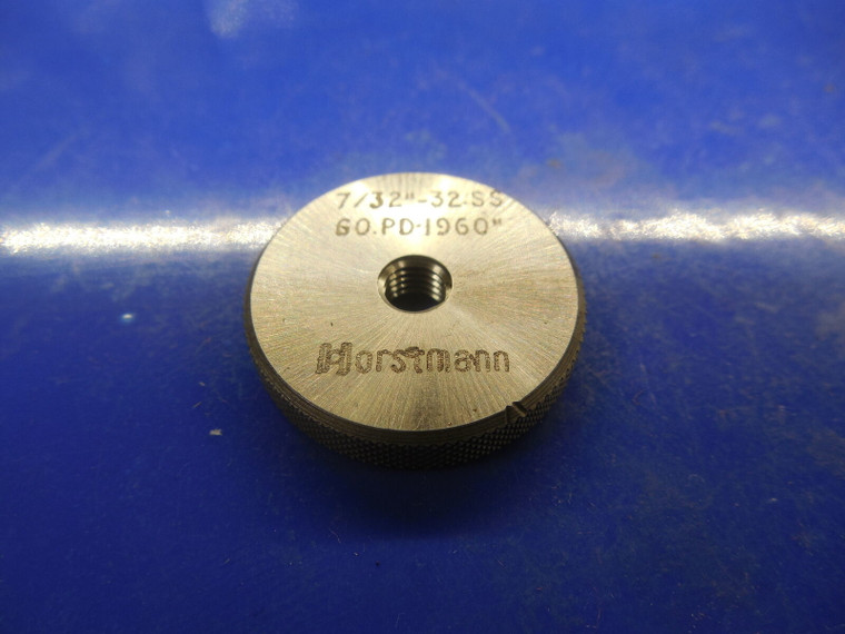 BUDGET 7/32 32 SS SOLID THREAD RING GAGE .21875 GO ONLY P.D. = .1960 7/32-32