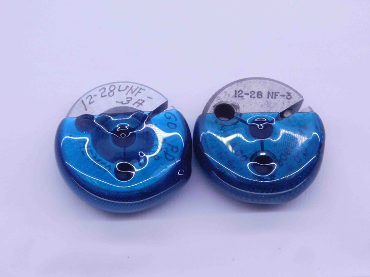 12 28 NF 3 THREAD RING GAGES #12 .216 GO NO GO P.D.'S = .1928 & .1906 UNF-3 - CH2039MS