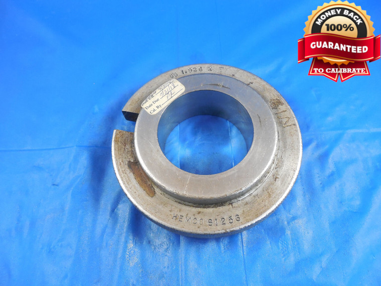 1.9260 MASTER PLAIN BORE RING GAGE 1.9375 -.0115 UNDERSIZE 1 15/16 48.920 mm