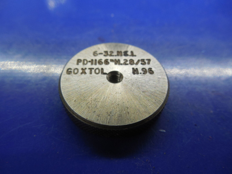 BUDGET 6 32 NS 1 SOLID THREAD RING GAGE #6 .138  6-32 NS-1 GO ONLY P.D. .1166