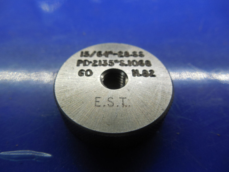 BUDGET 15/64 28 SS SOLID THREAD RING GAGE .234375 GO ONLY P.D. = .1068 15/64-28