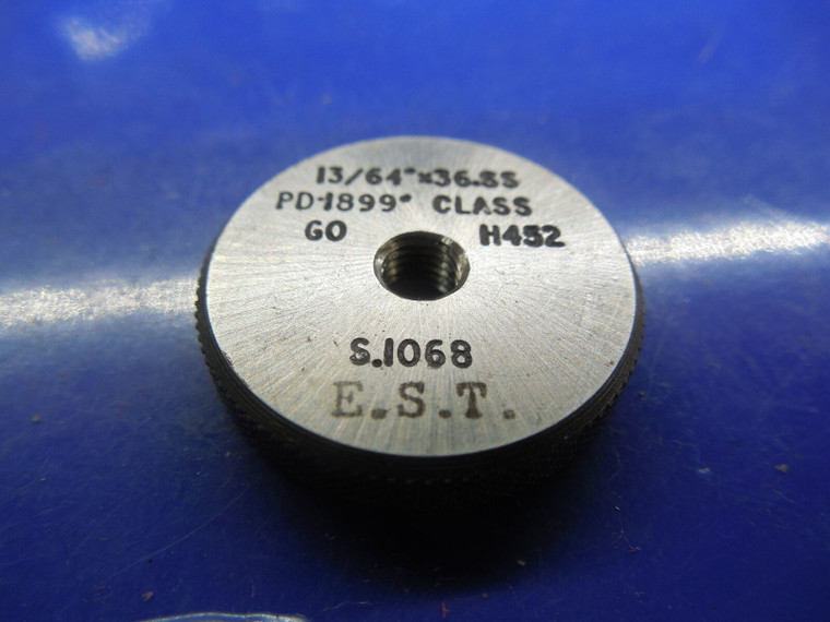 BUDGET 13/64 36 SS SOLID THREAD RING GAGE .203125 GO ONLY P.D. = .1899 13/64-36