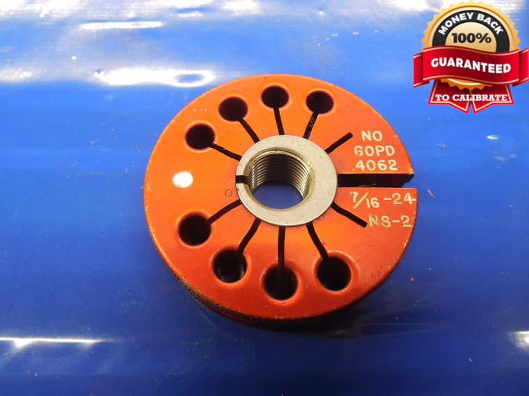 7/16 24 NS 2 THREAD RING GAGE .4375 NO GO ONLY P.D. = .4062 7/16-24 NS-2 UNS