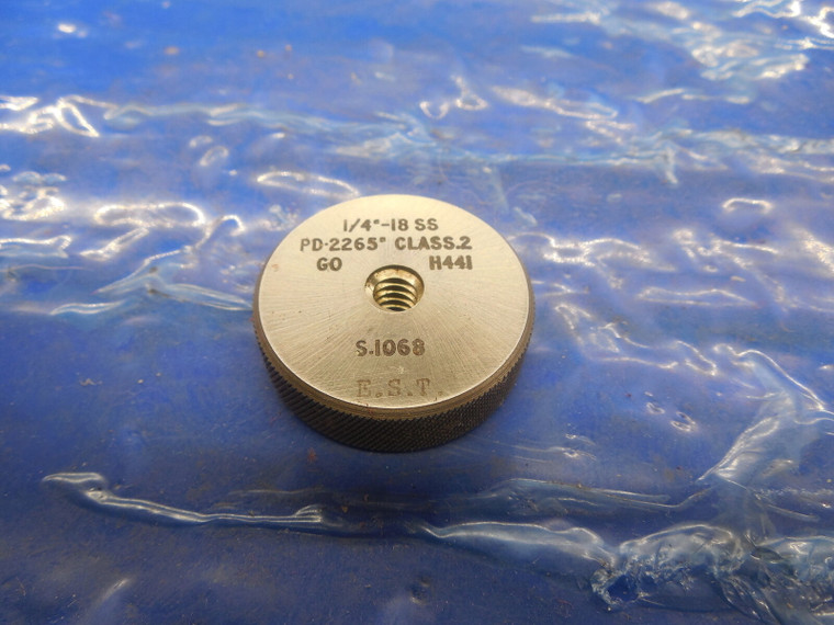 1/4 18 SS 2 SOLID THREAD RING GAGE .25 GO ONLY P.D. = .2265 .250-18 CLASS 2 CL-2