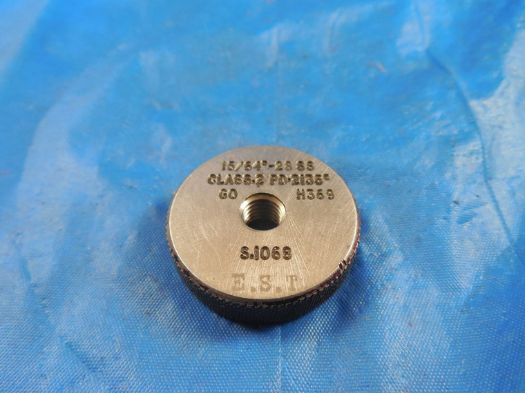 15/64 28 SS SOLID THREAD RING GAGE .234375 GO ONLY P.D. = .2135 15/64-28 .2343