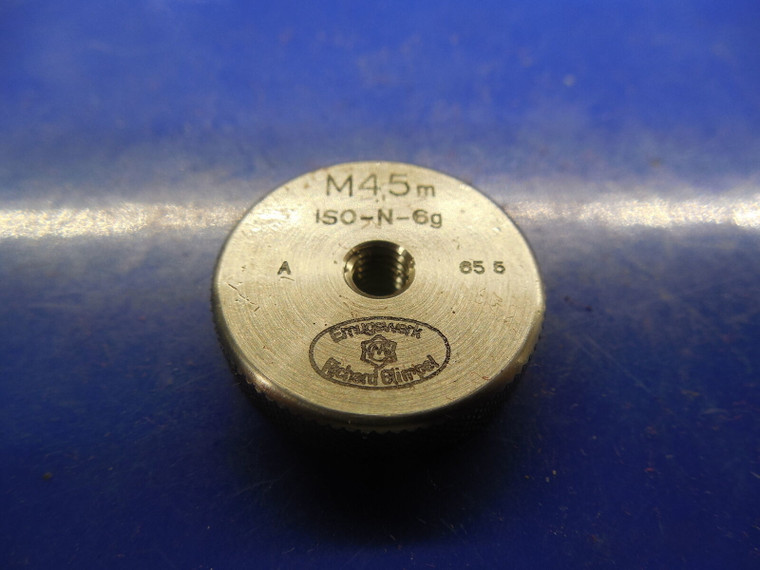 M4.5 X .75 6g METRIC SOLID THREAD RING GAGE 4.5 0.75  IS0-6g 4.50 INSPECTION