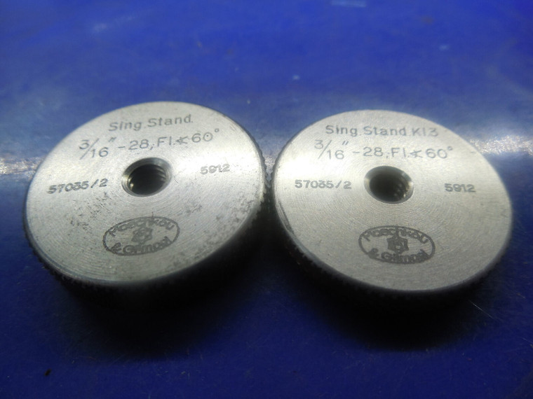 3/16 28 THREAD RING GAGES .1875 GO & NO GO 3/16-28 60 DEGREES QUALITY INSPECTION