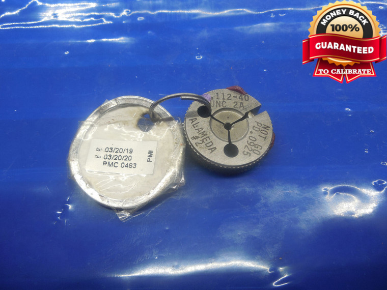 4 40 UNC 2A THREAD RING GAGE #4 .112 NO GO ONLY P.D. = .0925 1/9-40 INSPECTION