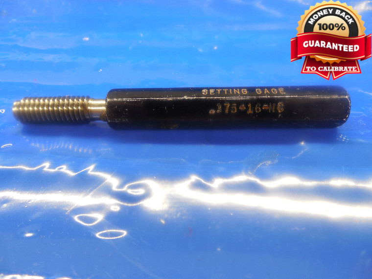 3/8 16 NC SET THREAD PLUG GAGE .375 GO ONLY P.D. = .3381 3/8-16 .3750 QUALITY
