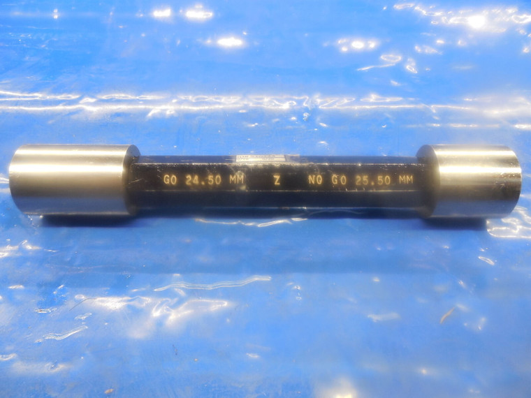 24.500 & 25.200 SMOOTH CLASS Z METRIC PIN PLUG GAGE GO NO GO ONSIZE 25 mm .9646
