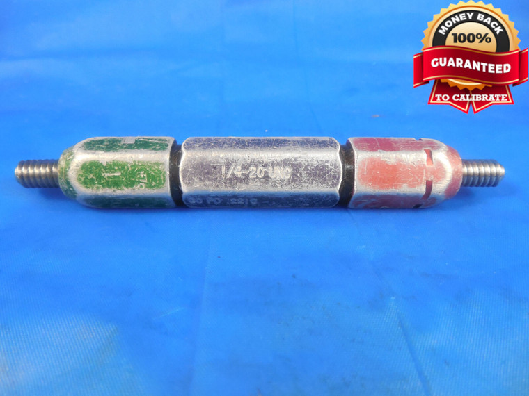 1/4 20 UNC SPECIAL PITCH THREAD PLUG GAGE .25 GO NO GO P.D.'S = .2210 & .2259