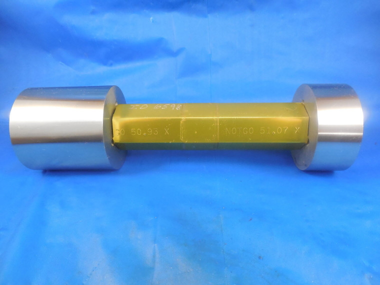 50.930 & 51.070 CLASS X METRIC PIN PLUG GAGE GO NO GO 51.000 -.070 51 mm 2.0051