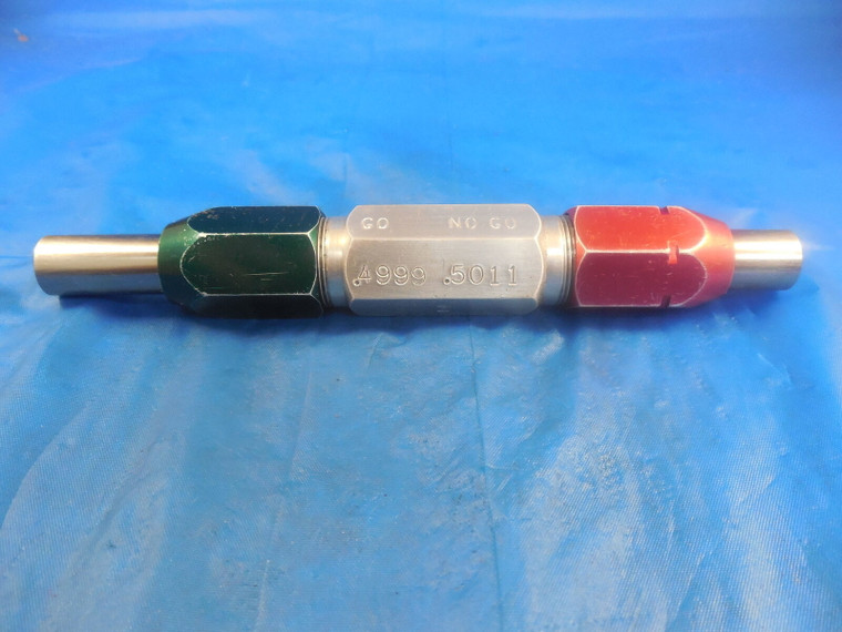 .4999 & .5011 CLASS Z SMOOTH PIN PLUG GAGE GO NO GO .5000 -.0001 1/2 12.728 mm