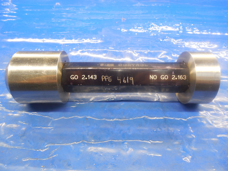 2.1430 & 2.1630 CLASS X PIN PLUG GAGE GO NO GO 2.1563 -.0133 2 5/32 54.940 mm