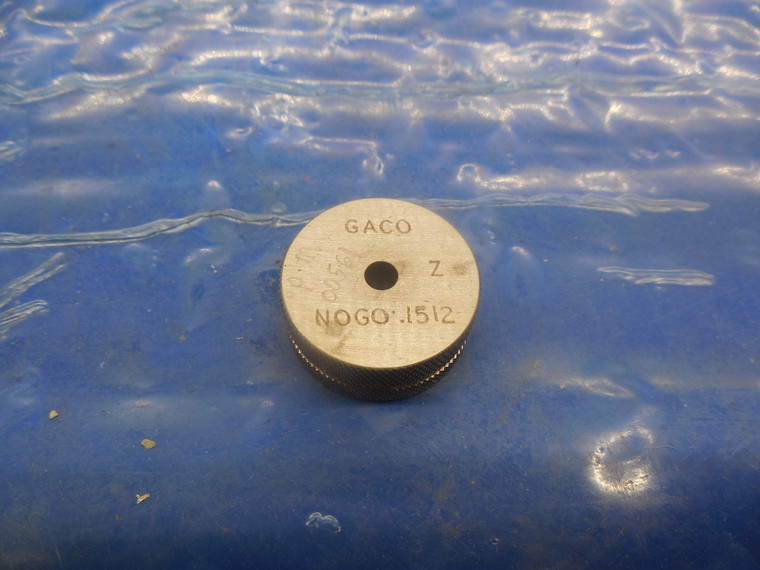 .1512 CLASS Z MASTER PLAIN BORE RING GAGE .1563 -.0051 UNDERSIZE 5/32 3.840 mm