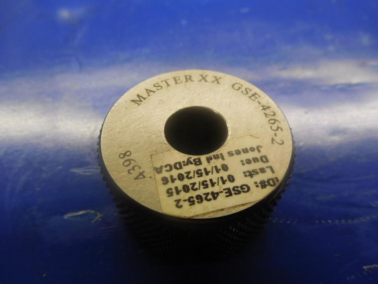 .4398 CLASS XX MASTER PLAIN BORE RING GAGE .4375 +.0023 OVERSIZE 7/16 11.171 mm