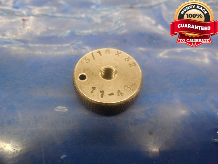 3/16 32 SOLID THREAD RING GAGE .1875  3/16-32 .18750 QUALITY INSPECTION TOOL