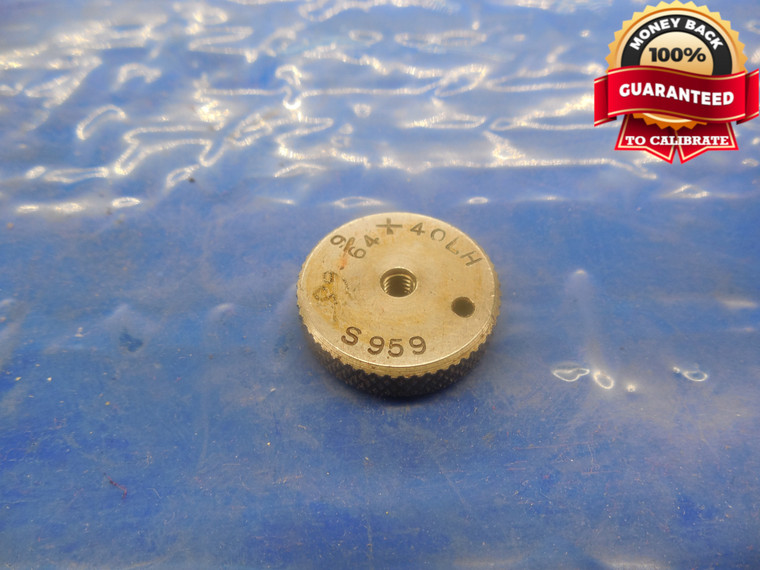 9/64 40 SOLID LEFT HAND THREAD RING GAGE .140625  9/64-40 .1406 L.H. INSPECTION