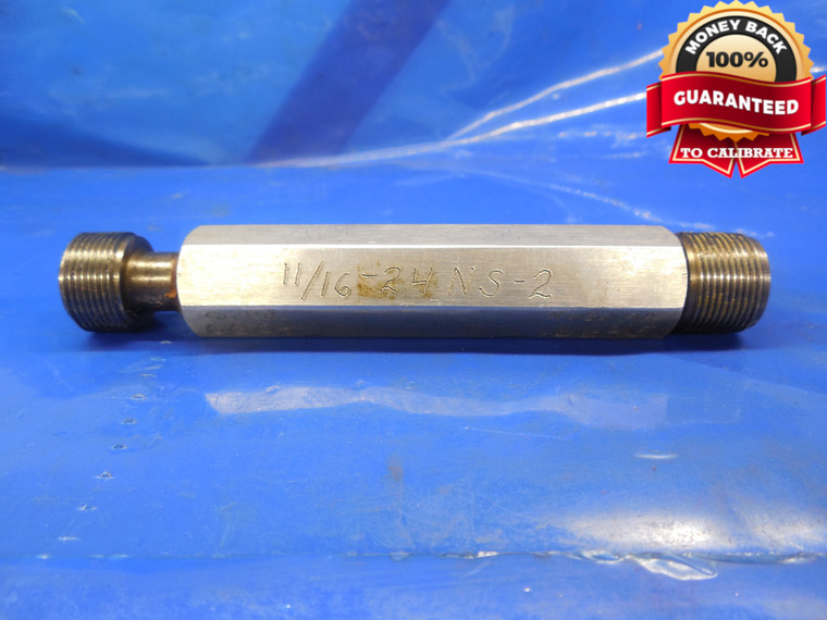 11/16 24 NS 2 THREAD PLUG GAGE .6875 GO NO GO P.D.'S = .6604 & .6645 11/16-24