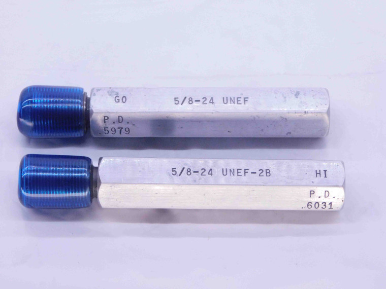 5/8 24 UNEF 2B THREAD PLUG GAGE .625 .6250 GO NO GO P.D.'S = .5979 & .6031 CHECK - 58242BP2