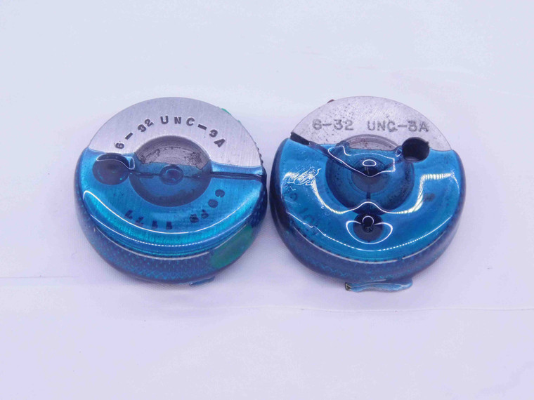 6 32 UNC 3A THREAD RING GAGES #6 .138 .1380 GO NO GO P.D.'S = .1177 & .1156 - 6323AR1