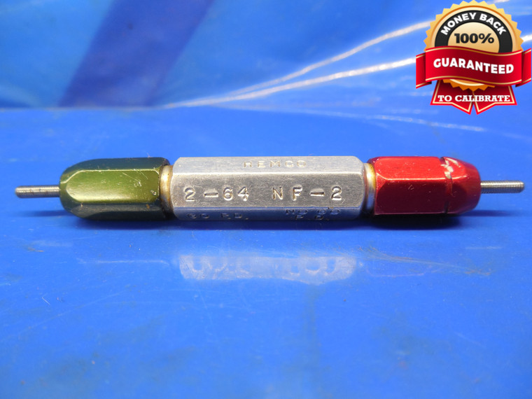 2 64 NF 2 THREAD PLUG GAGE #2 .086 GO NO GO P.D.'S = .0759 & .0778 2-64 .0860