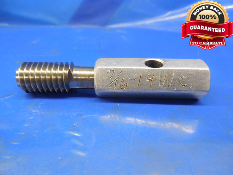 7/16 14 NC SPECIAL SET THREAD PLUG GAGE .4375 GO ONLY PD = .3912 +.0001 OVERSIZE