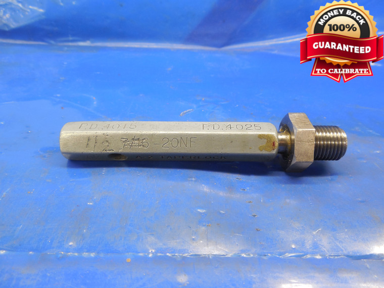 BUDGET 7/16 20 NF SET THREAD PLUG GAGE .4375 NO GO ONLY P.D. = .4025 7/16-20
