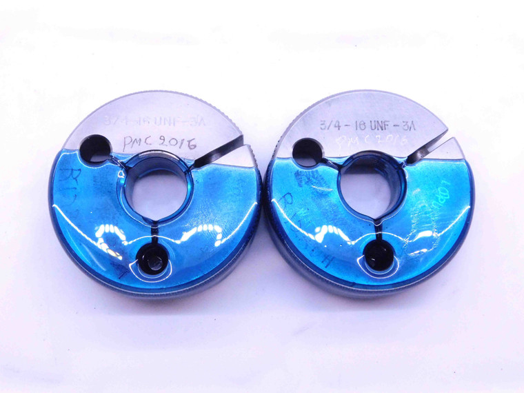 3/4 16 UNF 3A THREAD RING GAGES .75 .750 .7500 GO NO GO P.D.'S = .7094 & .7056 - DT1480BURL