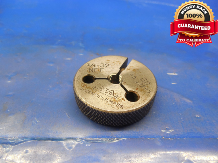 1/4 32 NEF THREAD RING GAGE .25 GO ONLY P.D. = .2297 1/4-32 .250 .2500 QUALITY