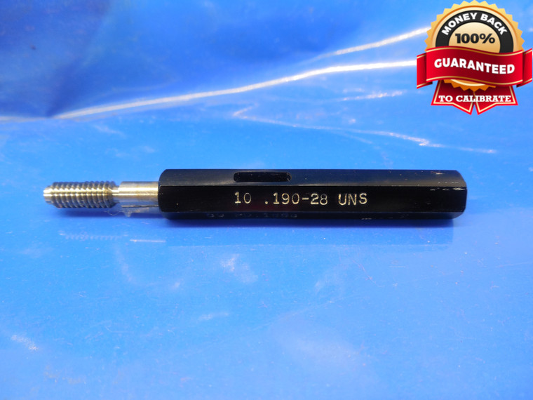 10 28 UNS SET THREAD PLUG GAGE #10 .190 GO ONLY P.D. = .1658 .19-28 SPECIAL