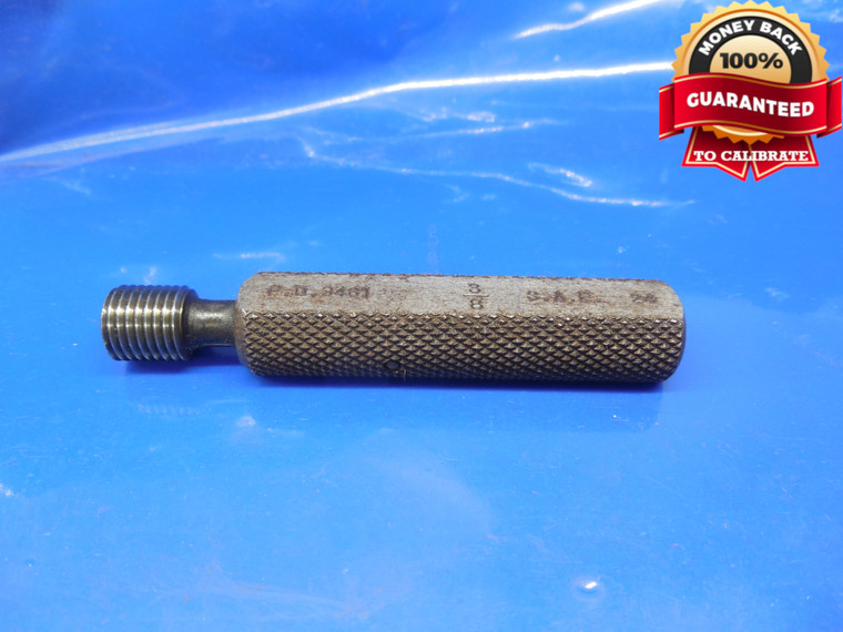 3/8 24 SAE THREAD PLUG GAGE .375 GO ONLY P.D. = .3461 3/8-24 .3750 INSPECTION