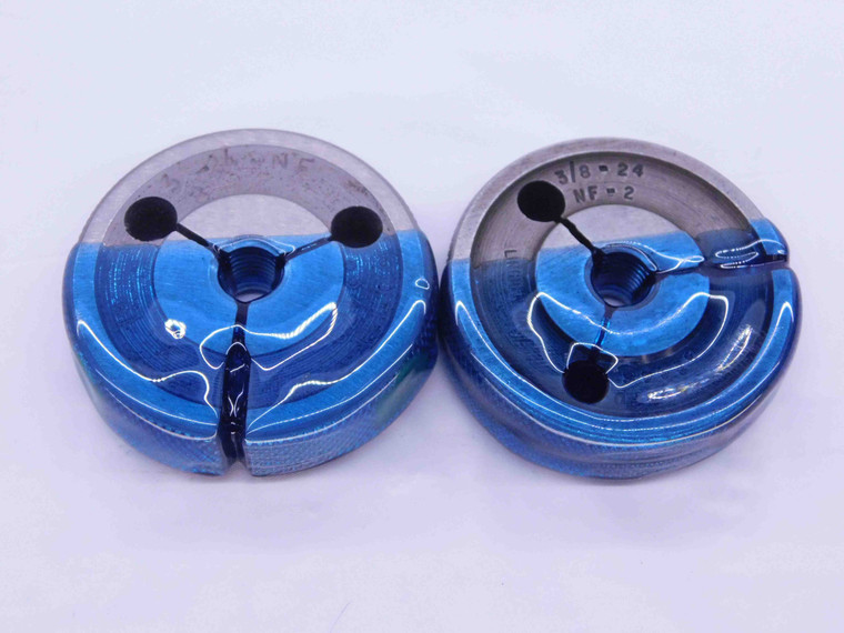 3/8 24 NF 2 THREAD RING GAGES .375 .3750 GO NO GO P.D.'S = .3479 & .3446 UNF-2 - DT1455BU