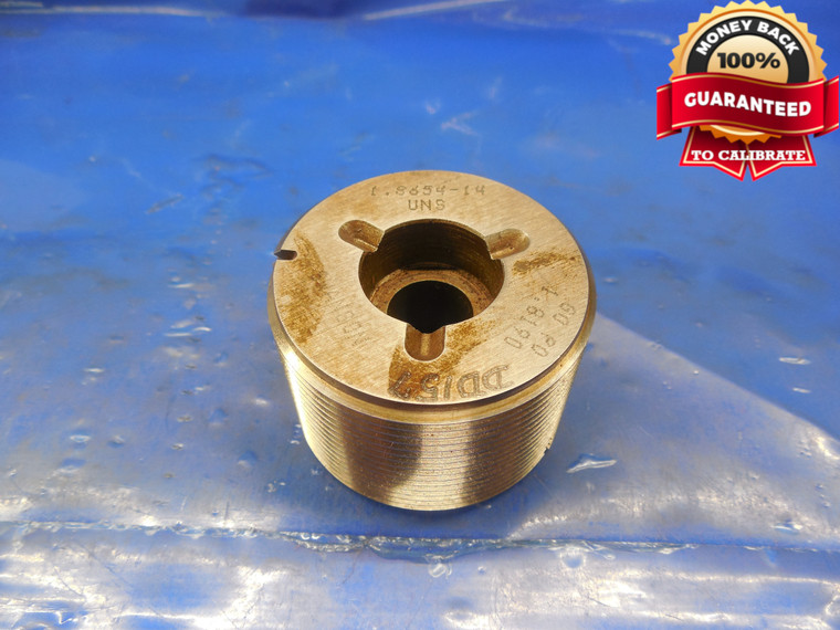 1.8654 14 UNS THREAD PLUG GAGE  GO ONLY P.D. = 1.8190 1.8654-14 2B 3B QUALITY