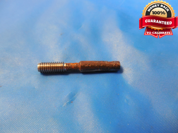 M4.5 X .8 6 METRIC SET THREAD PLUG GAGE 4.5 0.75 GO ONLY P.D. = .1571 M4.5x.75