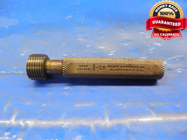 3/8 18 AM. STD. THREAD PLUG GAGE .375  N.P.T. L-1 PRECURSOR AMERICAN STANDARD