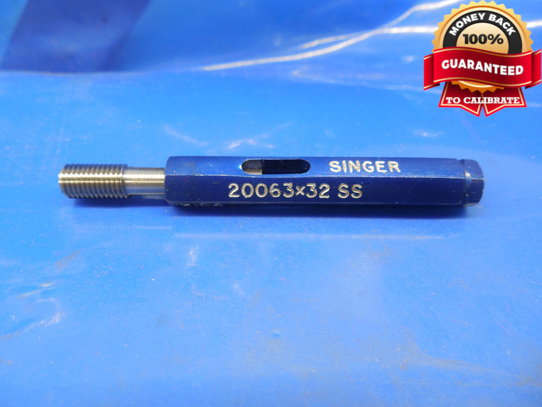 0.20063 32 SS THREAD PLUG GAGE .20063 GO ONLY P.D. = .2104 .22063-32 QUALITY