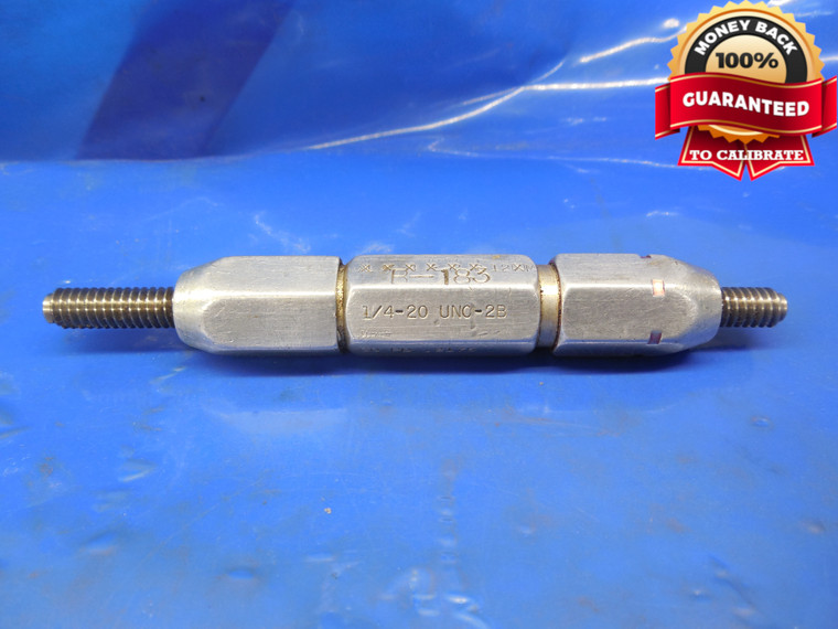 1/4 20 UNC 2B .0001 UNDERSIZE THREAD PLUG GAGE .25 GO NO GO PD'S = .2175 & .2223