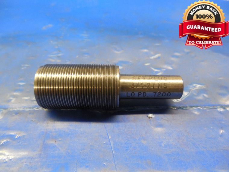 3/4 27 NS SPECIAL SET THREAD PLUG GAGE .75 NO GO ONLY P.D. = .7200 3/4-27 .750