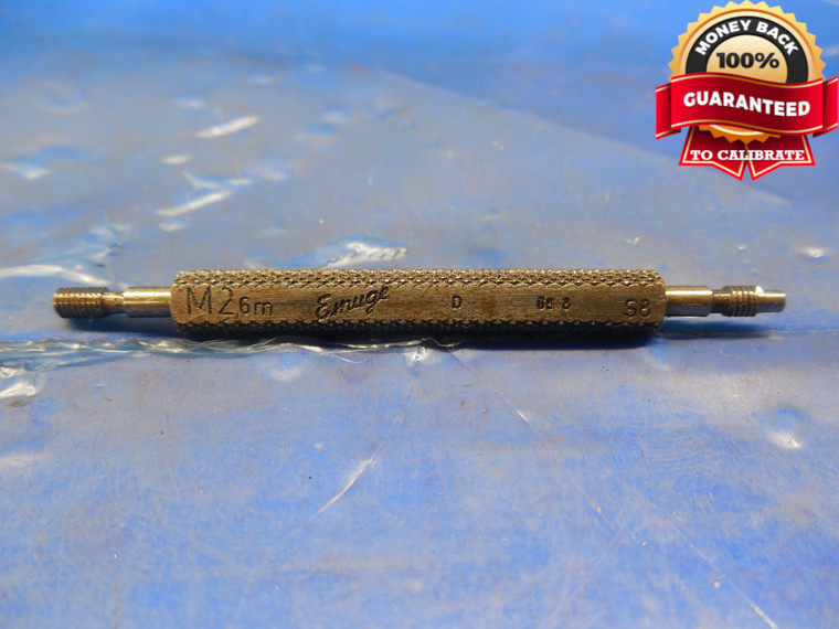 M2.6 X .45 THREAD PLUG GAGE 2.6 0.45 GO & NO GO 6H QUALITY INSPECTION EMUGE S8