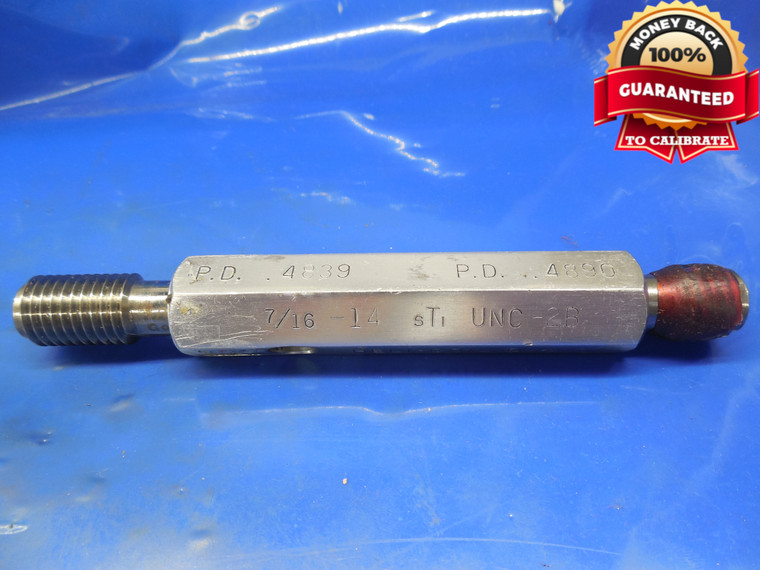 7/16 14 UNC 2B STI HELICOIL THREAD PLUG GAGE .4375 GO NO GO P.D.'S .4839 & .4890