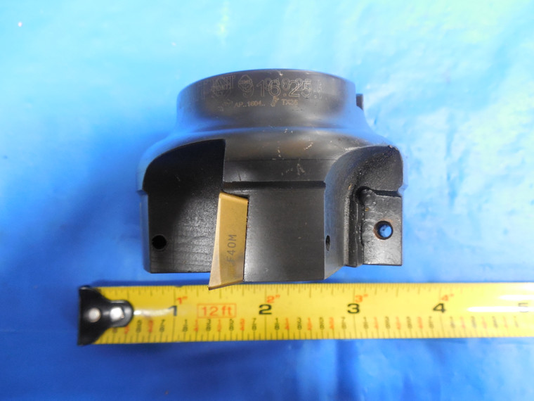 ZENIT 2-1/2" DIAMETER FACE MILL HOLDS AP1604 INSERTS MISSING 2 SCREWS 3/4" PILOT