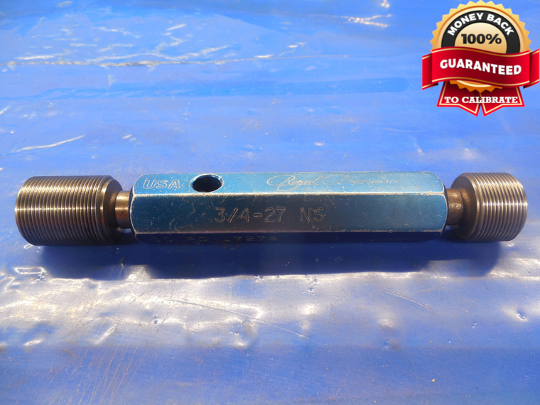 3/4 27 NS THREAD PLUG GAGE .75 GO NO GO P.D.'S = .7279 & .7320 .750-27 QUALITY