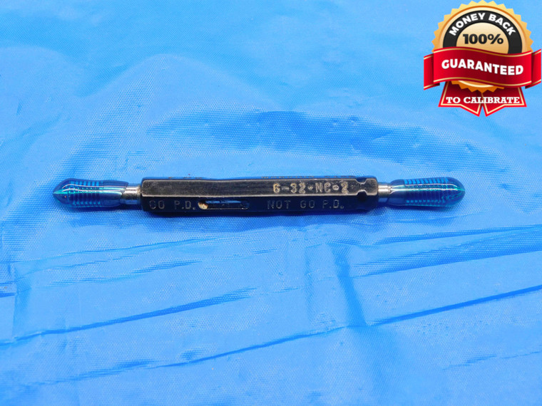6 32 NC 2 THREAD PLUG GAGE #6 .138 .1380 GO NO GO P.D.'S = .1177 & .1204 UNC-2 - CH2416BU