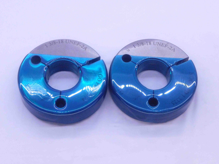 1 3/8 18 UNEF 2A VERMONT THREAD RING GAGES 1.375 GO NO GO PD'S = 1.3374 & 1.3325 - CH2438BU