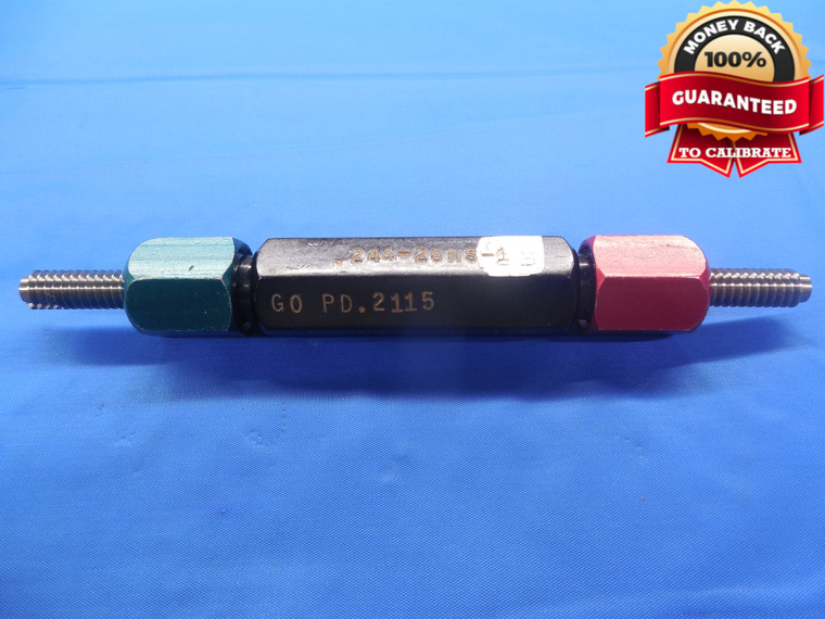 0.244 20 NS 2B THREAD PLUG GAGE .244 GO NO GO P.D.'S = .2115 & .2166 .2440-20