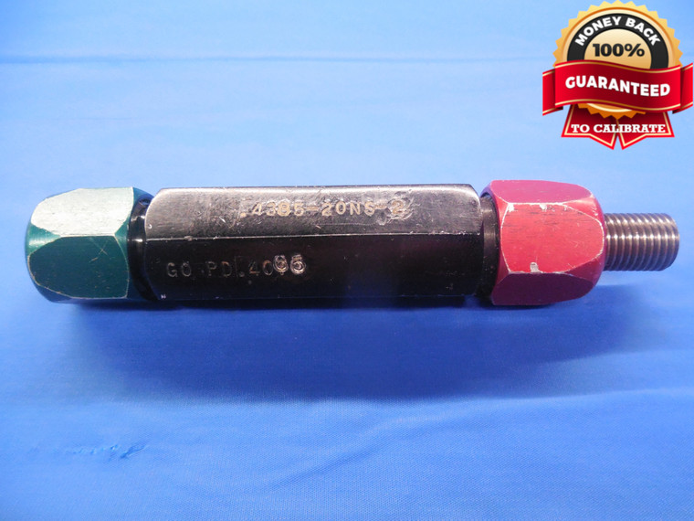 0.4385 20 NS 2 THREAD PLUG GAGE .4385 NO GO ONLY P.D. = .4114 .4385-20 NS-2 TOOL