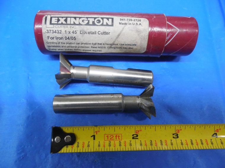 2pcs USED 45 DEGREE CARBIDE BRAZED TEETH CUTTER WITH 1/2" SHANK LEXINGTON