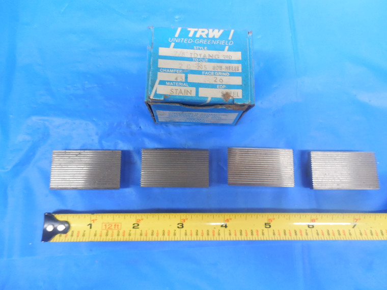4PCS LOT OF TRW 7/8 20 NS GEOMETRIC DIE HEAD CHASERS TD STYLE C1, C2, C3, C4
