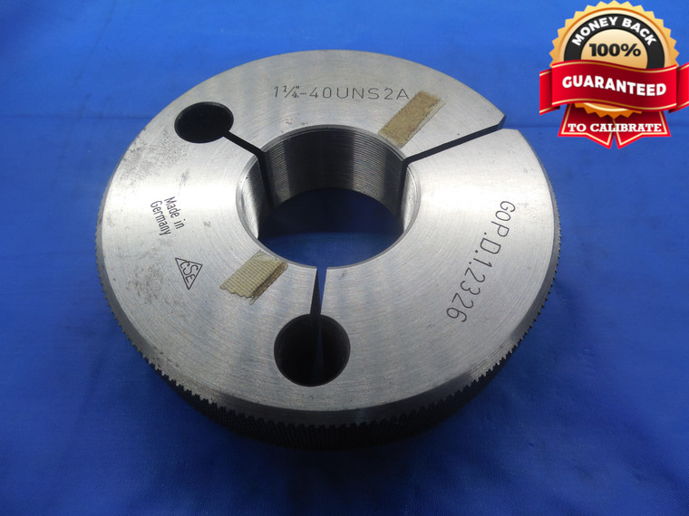 1 1/4 40 UNS 2A THREAD RING GAGE 1.25 GO ONLY P.D. = 1.2326 NS UN-2A 1.250